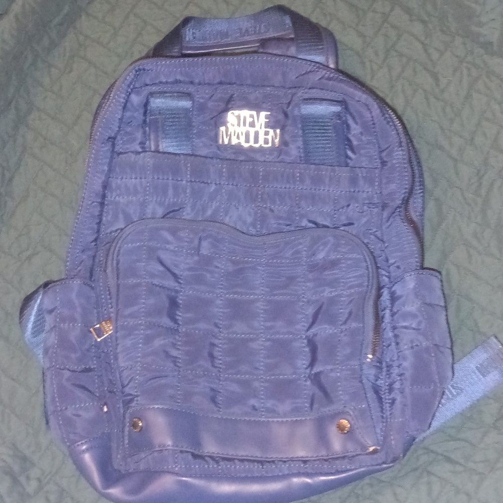 Steve Madden Navy Quilted Men's Backpack